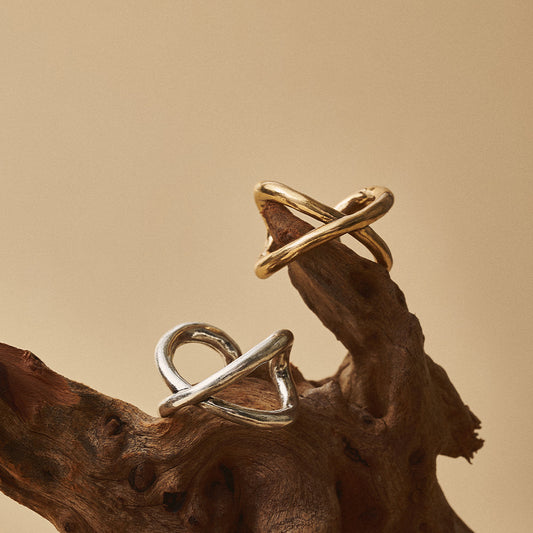 【LIMITED NUMBER】Vintage Like/volume ring リング ニッケルフリー メタル ∞ クロス ライン ワイド フリーサイズ 指輪