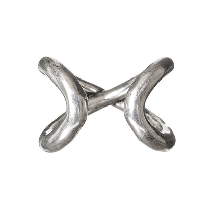 【LIMITED NUMBER】Vintage Like/volume ring リング ニッケルフリー メタル ∞ クロス ライン ワイド フリーサイズ 指輪