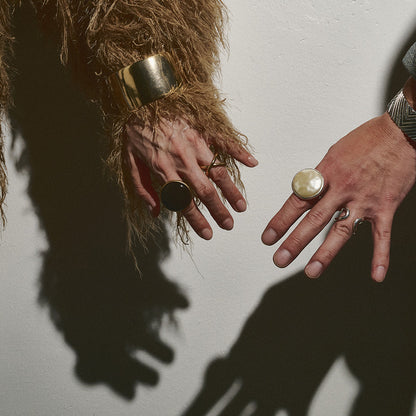 【LIMITED NUMBER】Vintage Like/volume ring リング ニッケルフリー メタル ∞ クロス ライン ワイド フリーサイズ 指輪