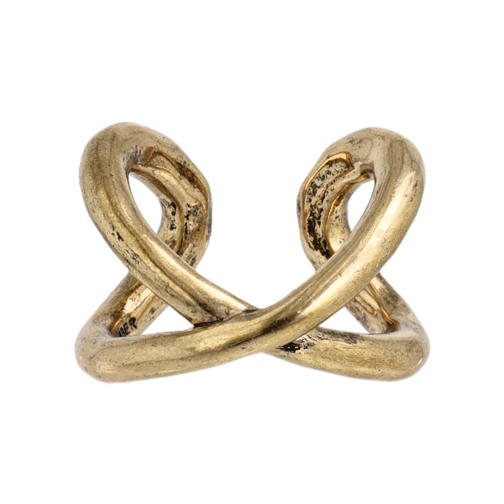 【LIMITED NUMBER】Vintage Like/volume ring リング ニッケルフリー メタル ∞ クロス ライン ワイド フリーサイズ 指輪