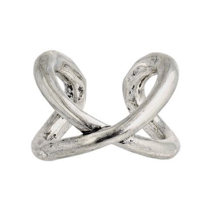 【LIMITED NUMBER】Vintage Like/volume ring リング ニッケルフリー メタル ∞ クロス ライン ワイド フリーサイズ 指輪