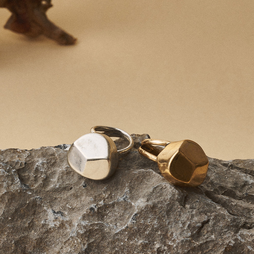 【LIMITED NUMBER】Vintage Like/volume ring リング ニッケルフリー メタル ブロック ロック フリーサイズ 指輪