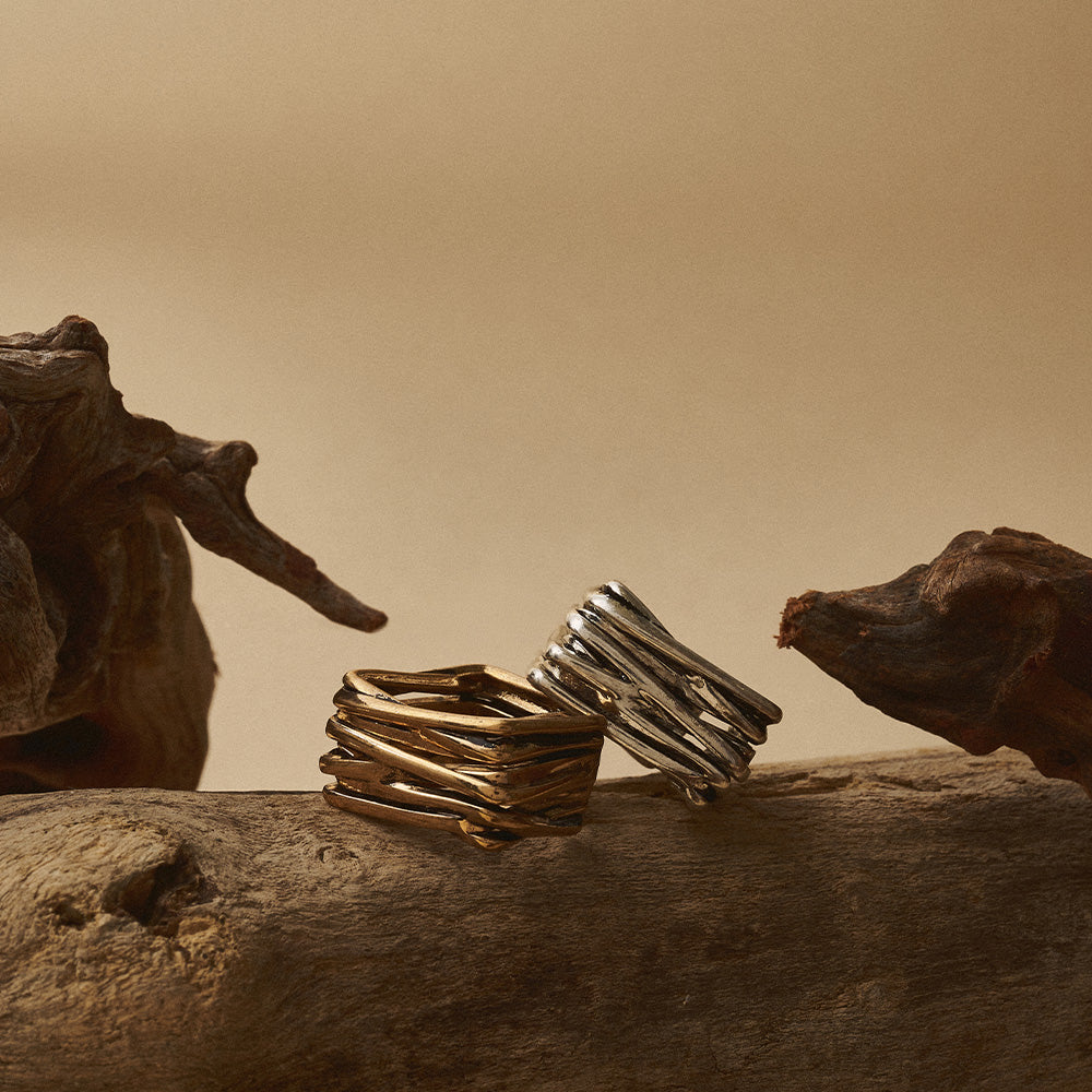 【LIMITED NUMBER】Vintage Like/volume ring リング ニッケルフリー メタル スクエア クロスライン フリーサイズ 指輪