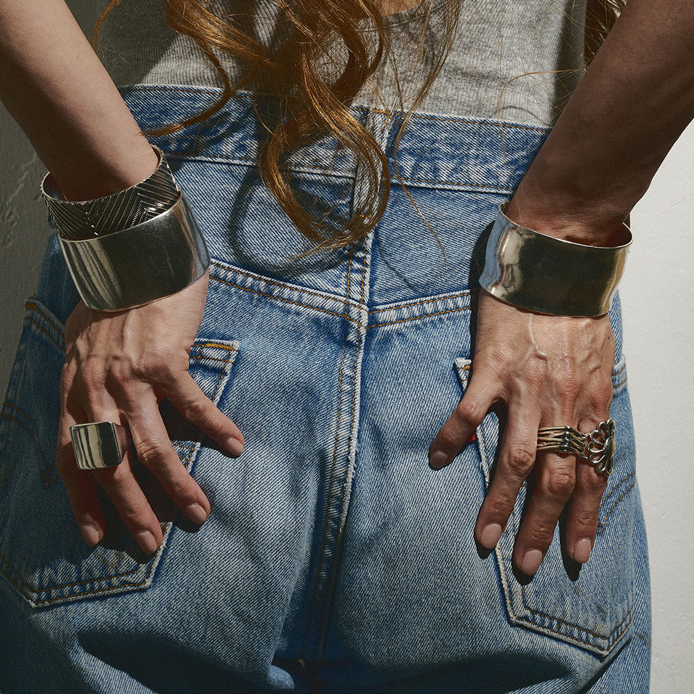 【LIMITED NUMBER】Vintage Like/volume ring リング ニッケルフリー メタル スクエア クロスライン フリーサイズ 指輪