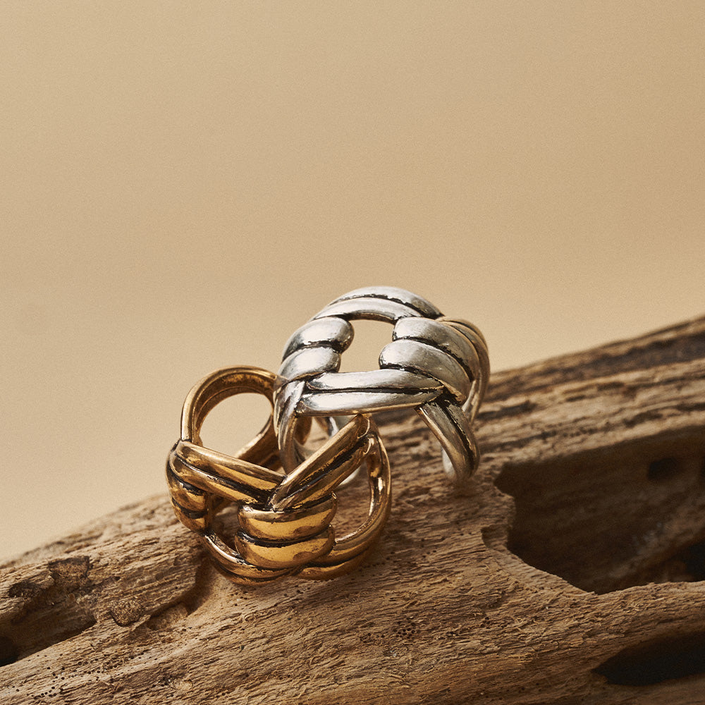 【LIMITED NUMBER】Vintage Like/volume ring リング ニッケルフリー メタル オーバルチェーン ワイド フリーサイズ 指輪