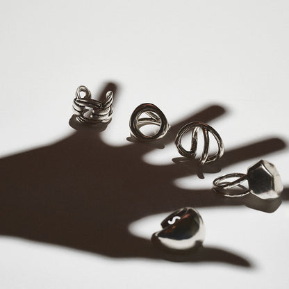 【LIMITED NUMBER】Vintage Like/volume ring リング ニッケルフリー メタル オーバルチェーン ワイド フリーサイズ 指輪