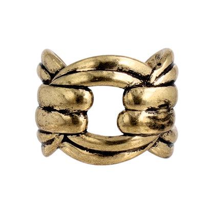 【LIMITED NUMBER】Vintage Like/volume ring リング ニッケルフリー メタル オーバルチェーン ワイド フリーサイズ 指輪