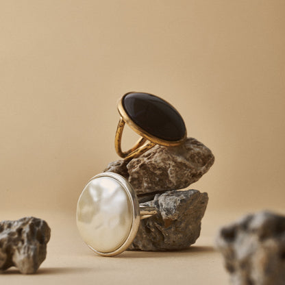 【LIMITED NUMBER】Vintage Like/volume ring リング ニッケルフリー メタル サークル フレーム マーブル カラー フリーサイズ 指輪