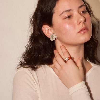 【LIMITED NUMBER/リミテッドナンバー】MELLOW センター ボール パール ウェーブ ツートンカラーボール 14号 指輪