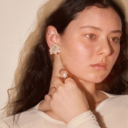 【LIMITED NUMBER/リミテッドナンバー】MELLOW センター ボール パール ウェーブ ツートンカラーボール 14号 指輪