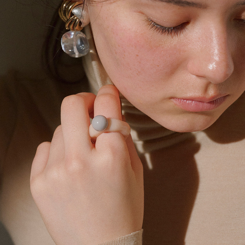 【LIMITED NUMBER/リミテッドナンバー】MELLOW センター ボール パール ウェーブ ツートンカラーボール 14号 指輪