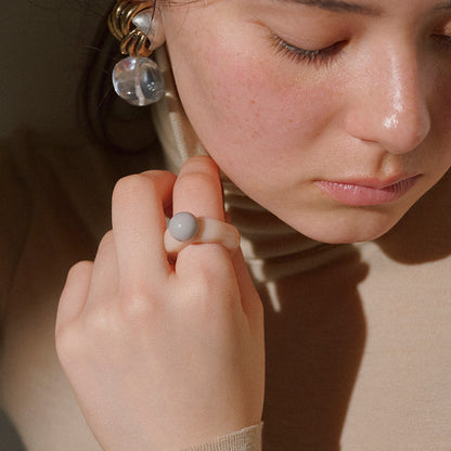 【LIMITED NUMBER/リミテッドナンバー】MELLOW センター ボール パール ウェーブ ツートンカラーボール 14号 指輪