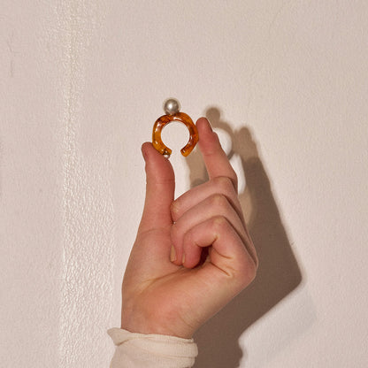 【LIMITED NUMBER/リミテッドナンバー】MELLOW センター ボール パール ウェーブ ツートンカラーボール 14号 指輪