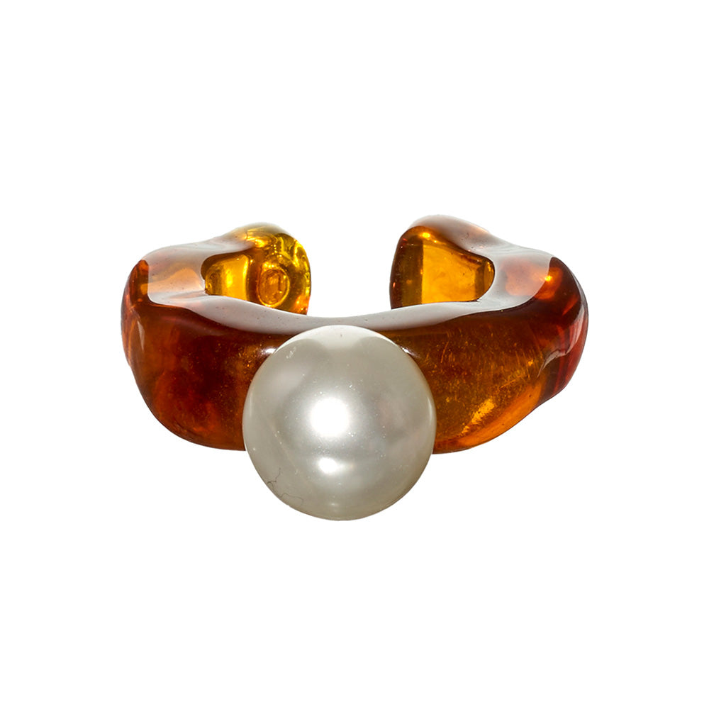 【LIMITED NUMBER/リミテッドナンバー】MELLOW センター ボール パール ウェーブ ツートンカラーボール 14号 指輪