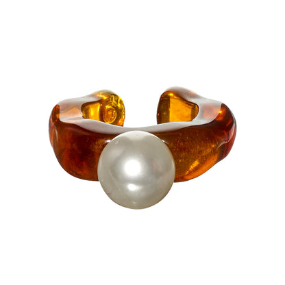 【LIMITED NUMBER/リミテッドナンバー】MELLOW センター ボール パール ウェーブ ツートンカラーボール 14号 指輪