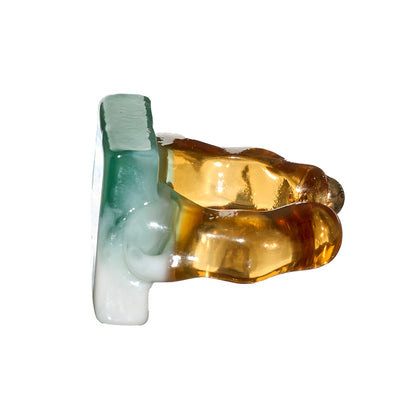 【LIMITED NUMBER/リミテッドナンバー】MELLOW スクエア サークル ウェーブ クリア マーブル カラーボール 12号 指輪