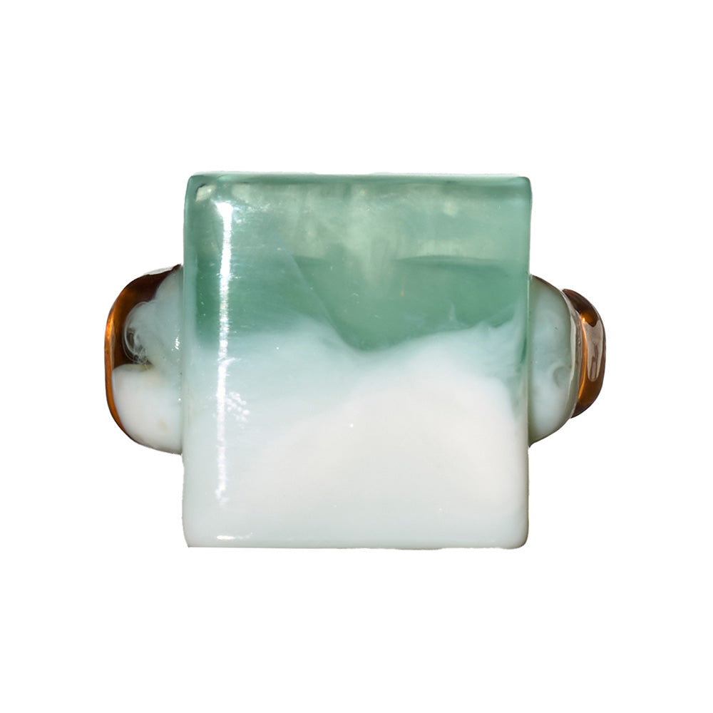 【LIMITED NUMBER/リミテッドナンバー】MELLOW スクエア サークル ウェーブ クリア マーブル カラーボール 12号 指輪