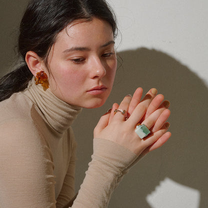 【LIMITED NUMBER/リミテッドナンバー】MELLOW クリア マット ハーフ コンビカラーボール 12号 指輪