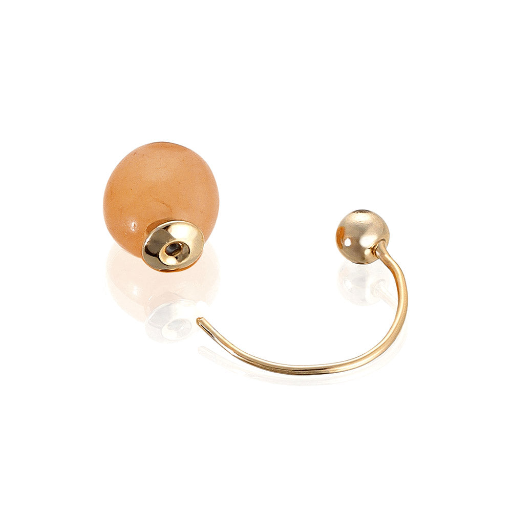 【Suu her.】ピアス サークル ボール 天然石 バックキャッチ フックピアス オリジナルクリアケース付き