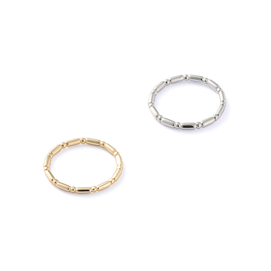 【Suu her.】リング ストライプ テクスチャー スリム 13号 指輪 オリジナルクリアケース付き